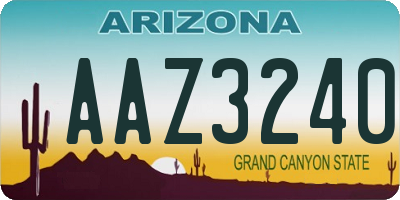 AZ license plate AAZ3240