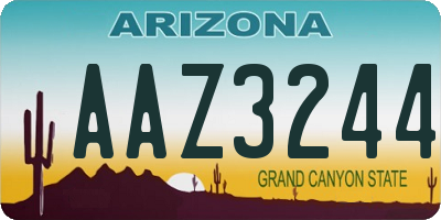 AZ license plate AAZ3244