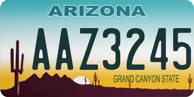AZ license plate AAZ3245