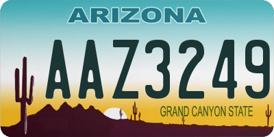 AZ license plate AAZ3249