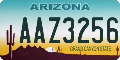 AZ license plate AAZ3256