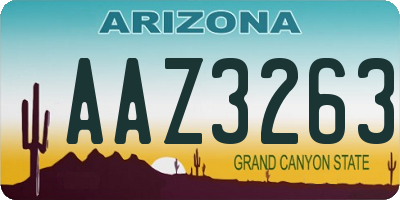 AZ license plate AAZ3263