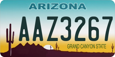 AZ license plate AAZ3267