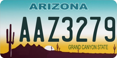 AZ license plate AAZ3279