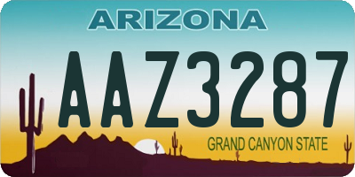 AZ license plate AAZ3287