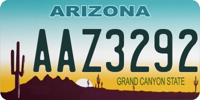 AZ license plate AAZ3292