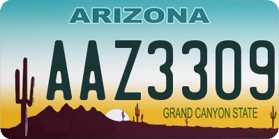 AZ license plate AAZ3309