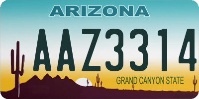 AZ license plate AAZ3314