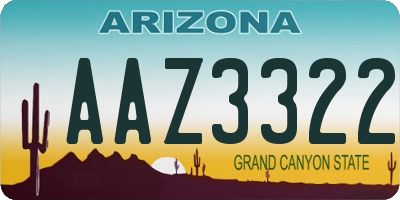 AZ license plate AAZ3322
