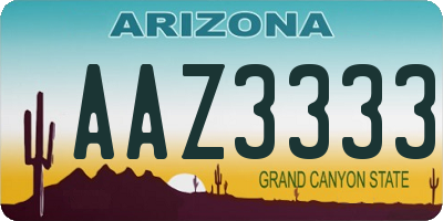 AZ license plate AAZ3333