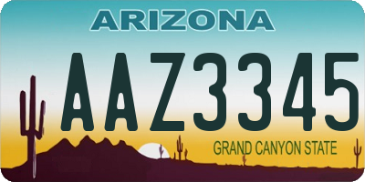 AZ license plate AAZ3345