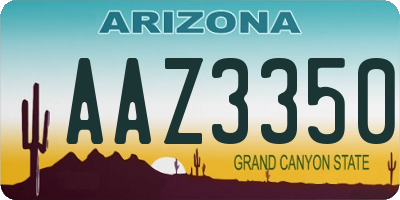 AZ license plate AAZ3350