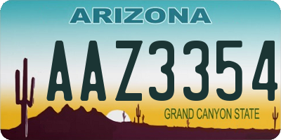 AZ license plate AAZ3354