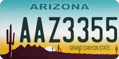 AZ license plate AAZ3355