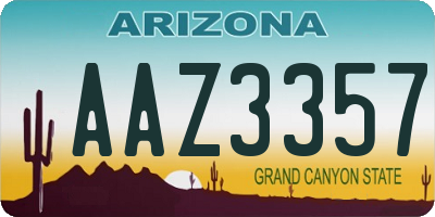 AZ license plate AAZ3357