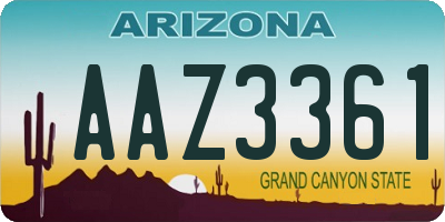 AZ license plate AAZ3361