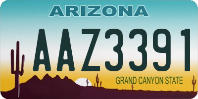 AZ license plate AAZ3391