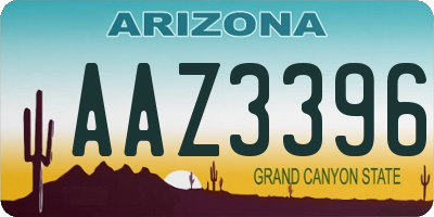 AZ license plate AAZ3396
