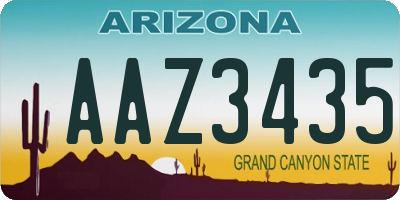 AZ license plate AAZ3435