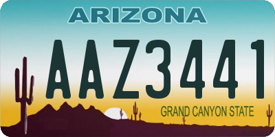 AZ license plate AAZ3441
