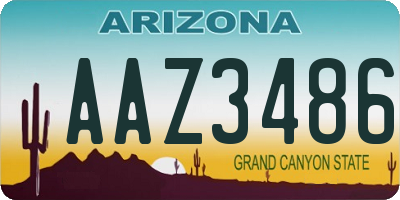 AZ license plate AAZ3486