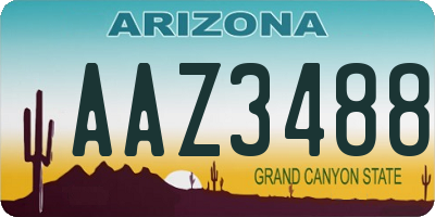 AZ license plate AAZ3488