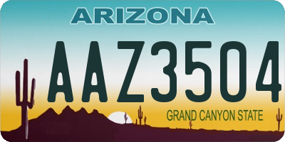 AZ license plate AAZ3504