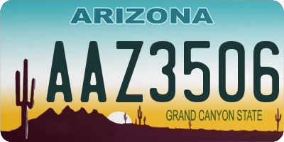 AZ license plate AAZ3506