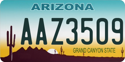 AZ license plate AAZ3509