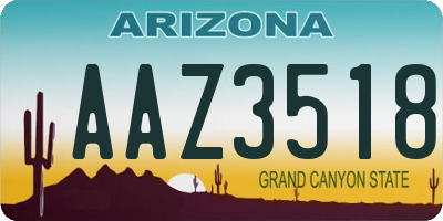 AZ license plate AAZ3518