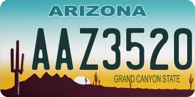 AZ license plate AAZ3520