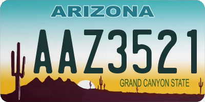 AZ license plate AAZ3521