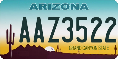 AZ license plate AAZ3522