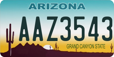 AZ license plate AAZ3543