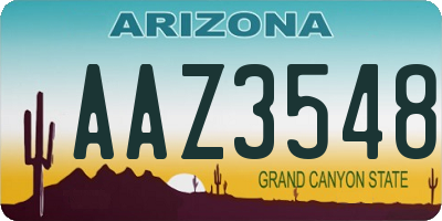 AZ license plate AAZ3548