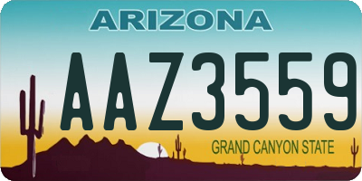 AZ license plate AAZ3559