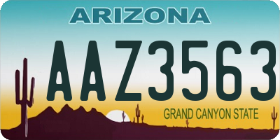 AZ license plate AAZ3563