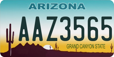 AZ license plate AAZ3565