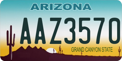 AZ license plate AAZ3570