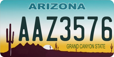 AZ license plate AAZ3576