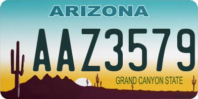 AZ license plate AAZ3579