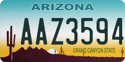 AZ license plate AAZ3594