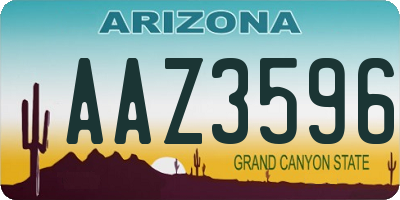 AZ license plate AAZ3596