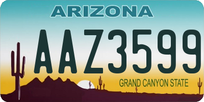 AZ license plate AAZ3599