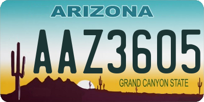 AZ license plate AAZ3605