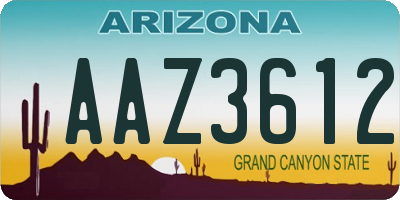 AZ license plate AAZ3612