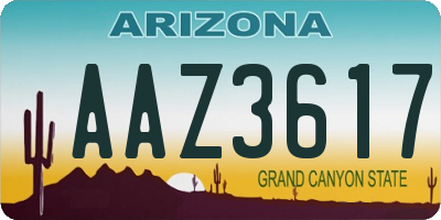 AZ license plate AAZ3617