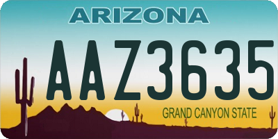 AZ license plate AAZ3635
