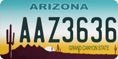 AZ license plate AAZ3636
