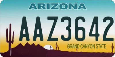 AZ license plate AAZ3642